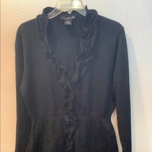 Willi smith button down ruffled sweater